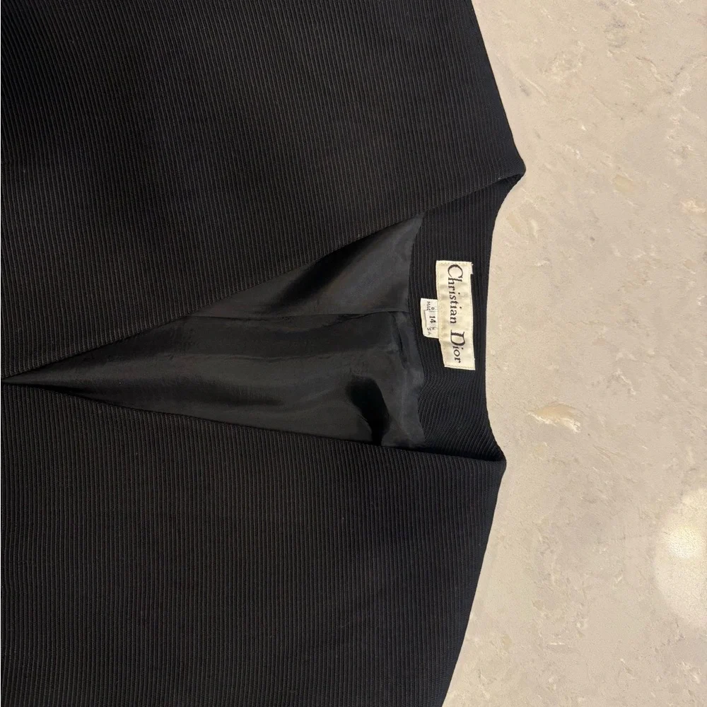Vintage Christian Dior Black Blazer Jacket 100% Wool Size 14